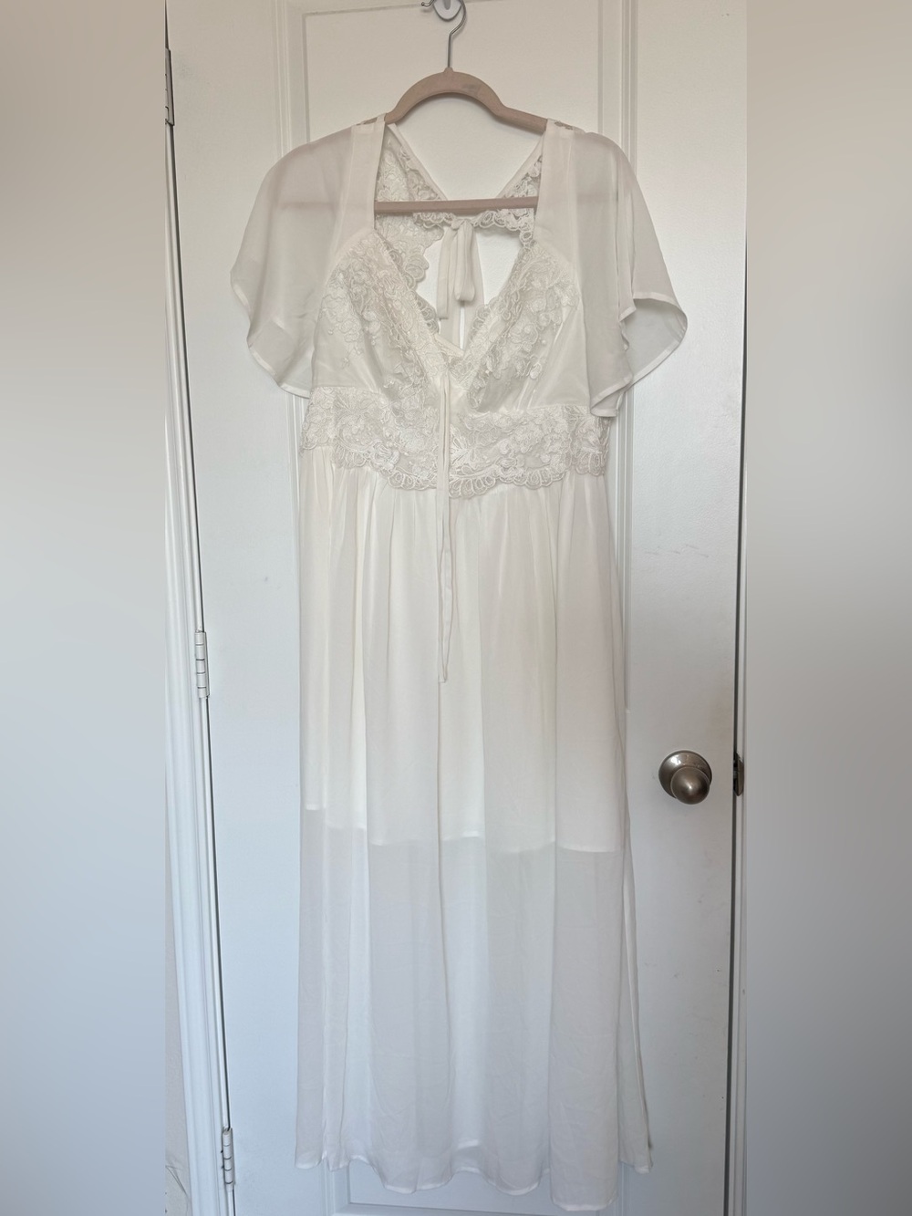 EYWOL Formal Lace Chiffon Wedding Cocktail White Dress
